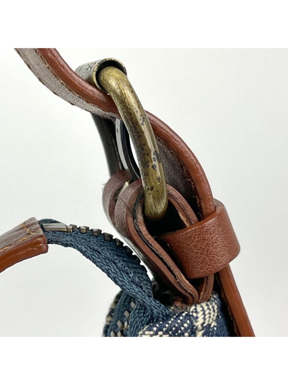 Celine Paris Macadam Shoulder Bag Denim Blue Brown - Picture 5 of 8
